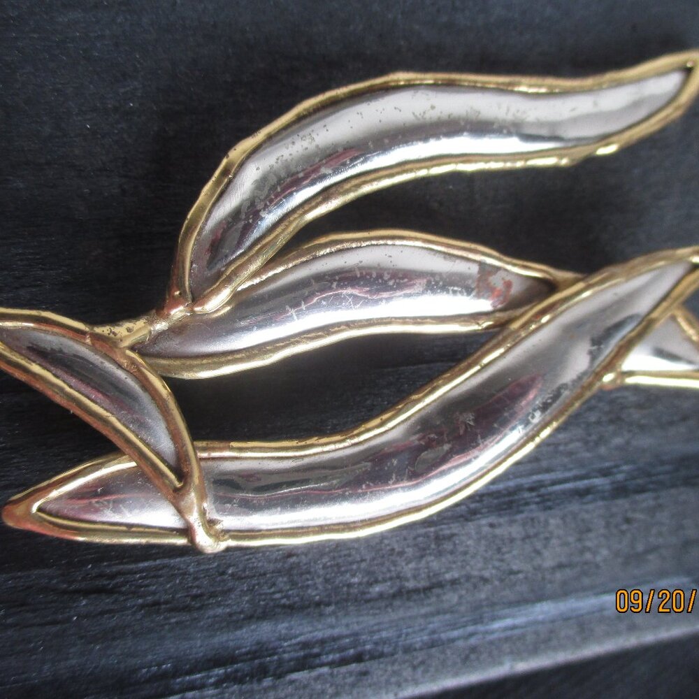 Vintage Luciano Brutalist Mixed Metal Brooch/Pin